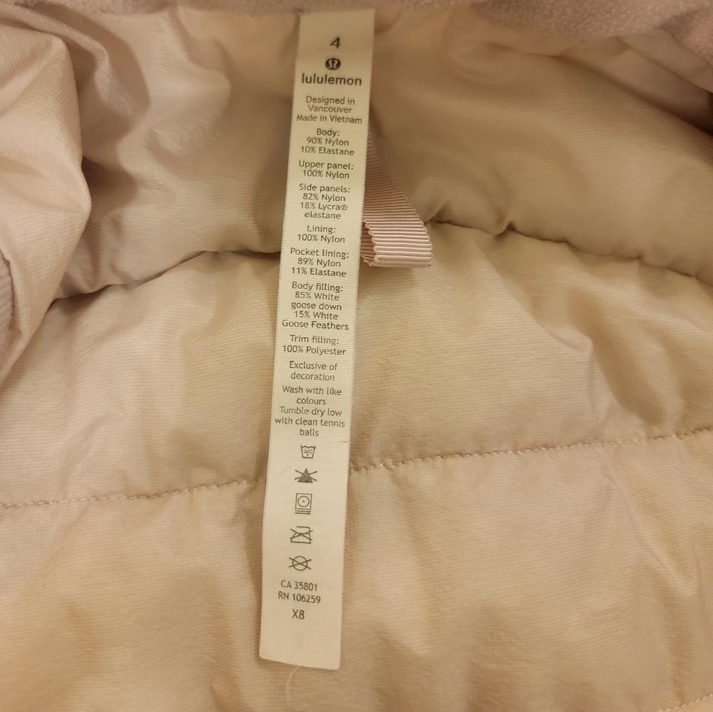 Lululemon "Down For It All" Vest - Size 4- White Goose Down - Picture 2 of 8